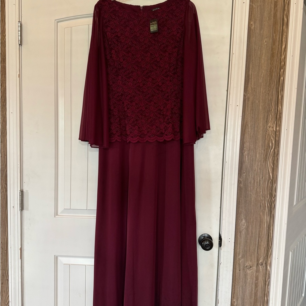 MARINA Burgundy Lace Wedding Dress